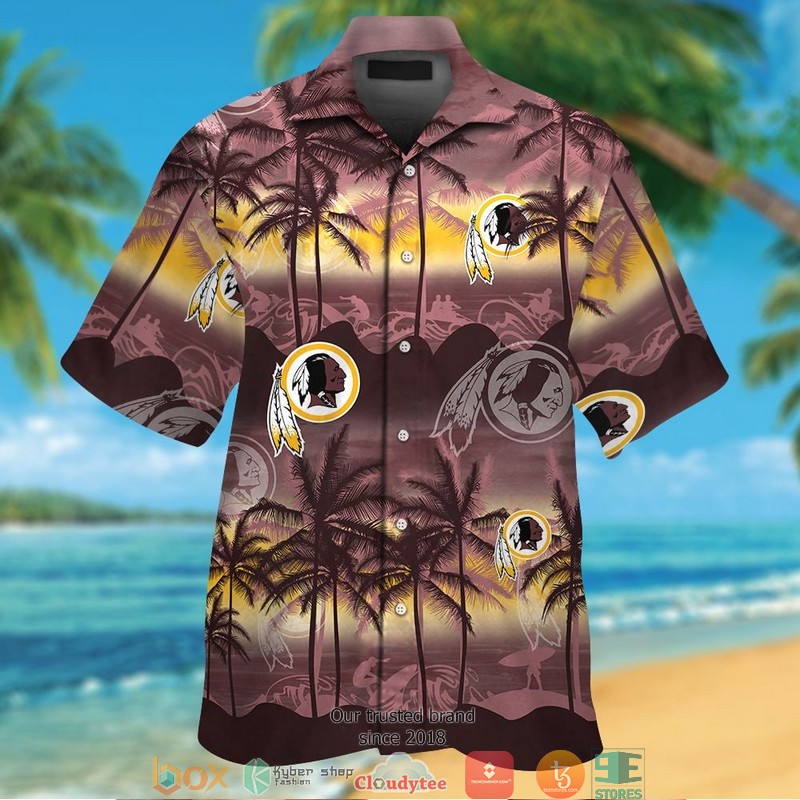 Washington Redskins coconut island ocean waves Hawaiian Shirt, Short