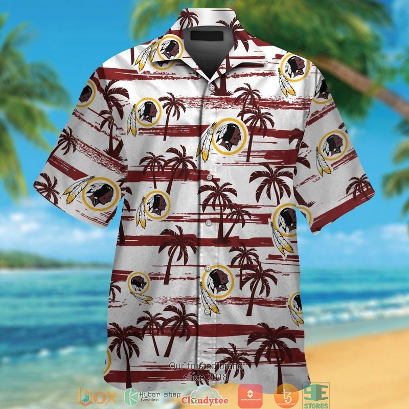 Washington Redskins coconut white Hawaiian Shirt, Short