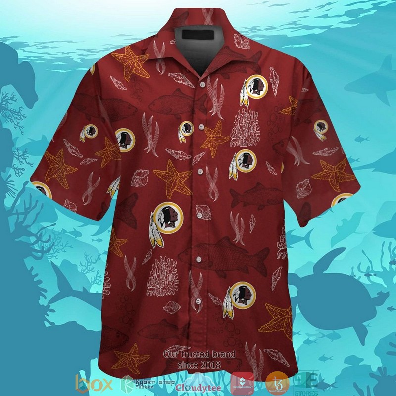 Washington Redskins coconut pattern Hawaiian Shirt, Short