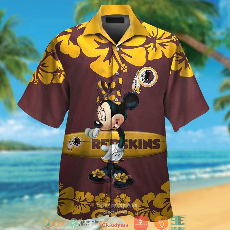 Washington Redskins hibiscus pineapple Hawaiian Shirt, Short