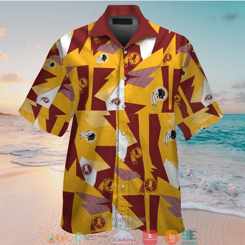 Washington Redskins Yellow Hibiscus Snoopy Hawaiian Shirt, Short