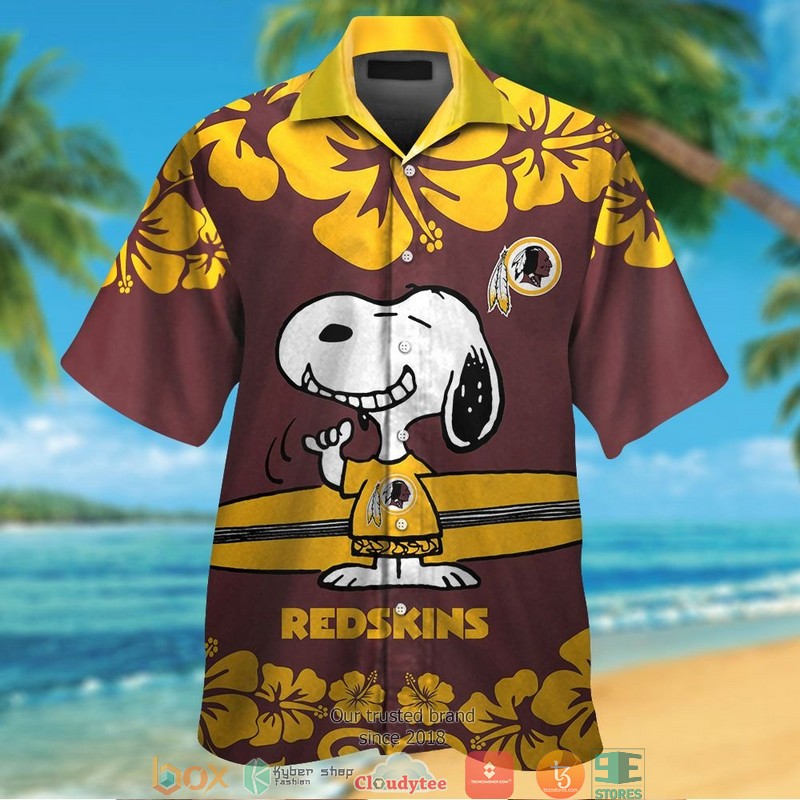 Washington Redskins small sugar skull Hawaiian Shirt, Short