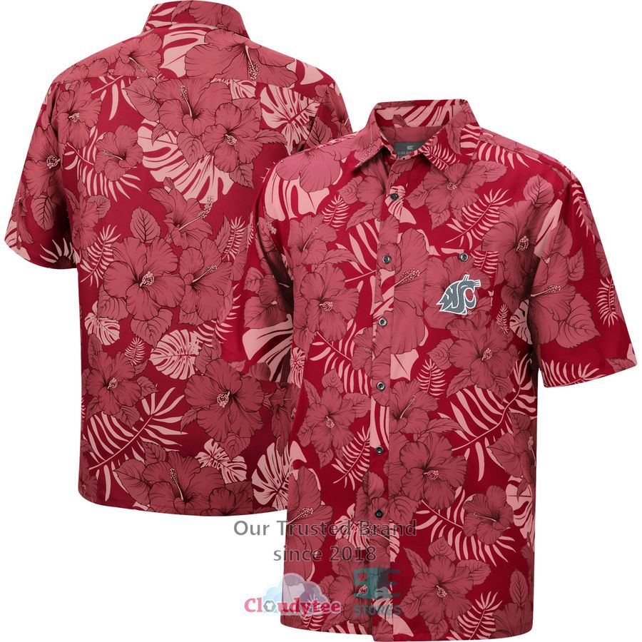 Washington Nationals Vintage Short Sleeve Button-Up Hawaiian Shirt