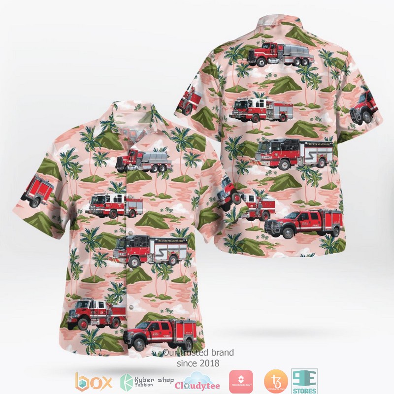 Waste Management Garbage Truck Flowers black Hawaiian Shirt