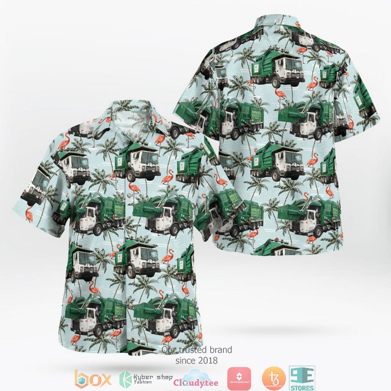 Waste Management Garbage Truck Independence Day Hawaiian Shirt