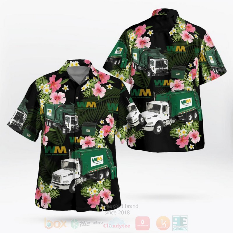 Waste Management Front Loader Garbage Truck Hawaiian Shirt