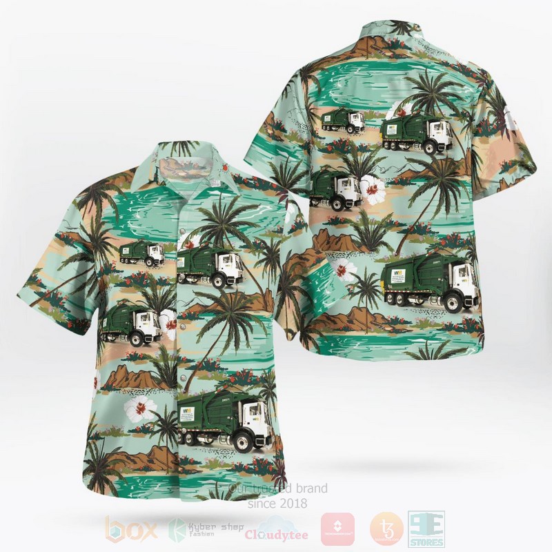 Waste Management Garbage Truck pineapple Hawaiian Shirt