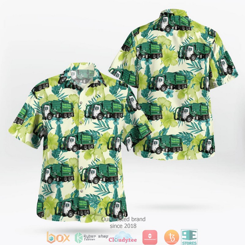 Waste Management Garbage Truck pineapple Hawaiian Shirt