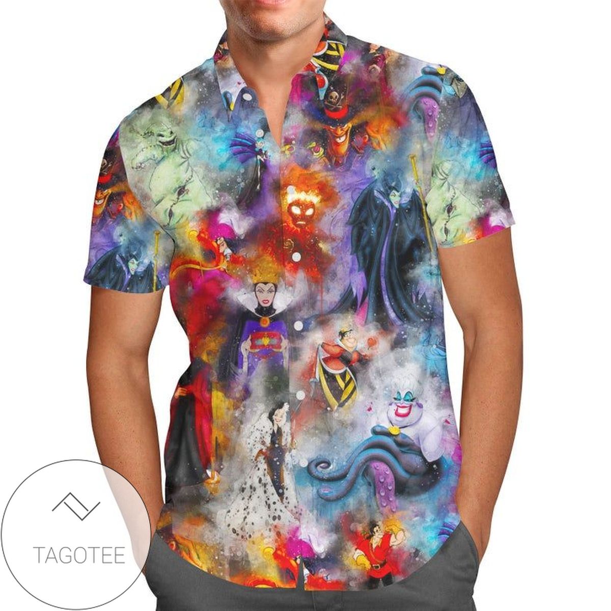 Watercolor Star Wars Battle For men And Women Graphic Print Short Sleeve Hawaiian Casual Shirt