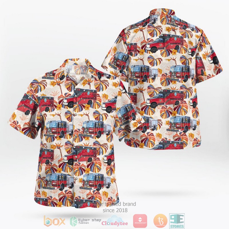 Waterloo Fire Rescue Ontario Canada Fleet Aloha Shirt