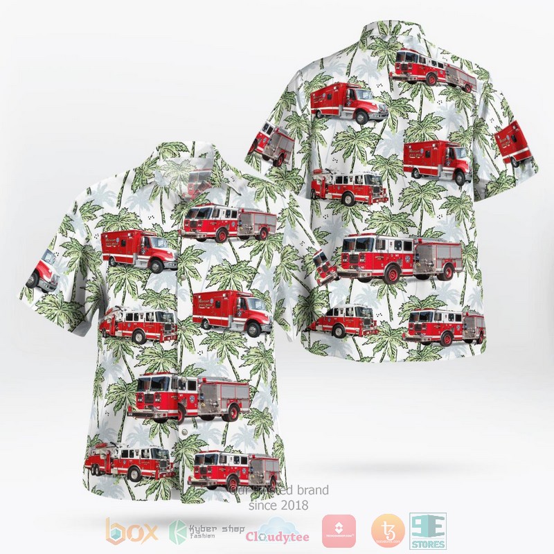 Waterloo Fire Rescue Ontario Canada Fleet Aloha Shirt