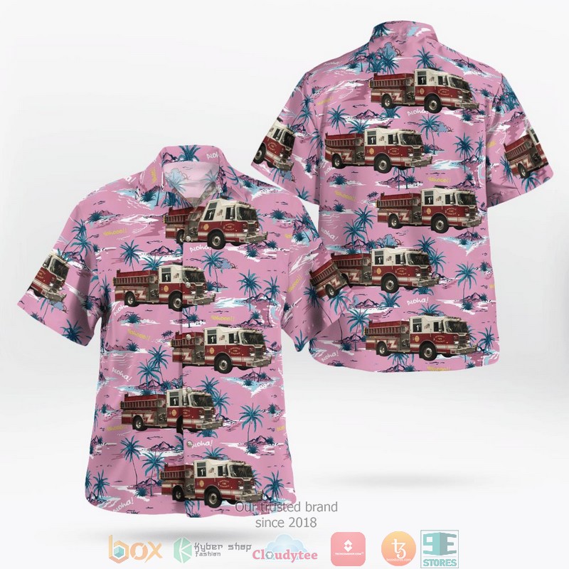 Waveland Mississippi Waveland Police Department Purple Coconut Aloha Shirt