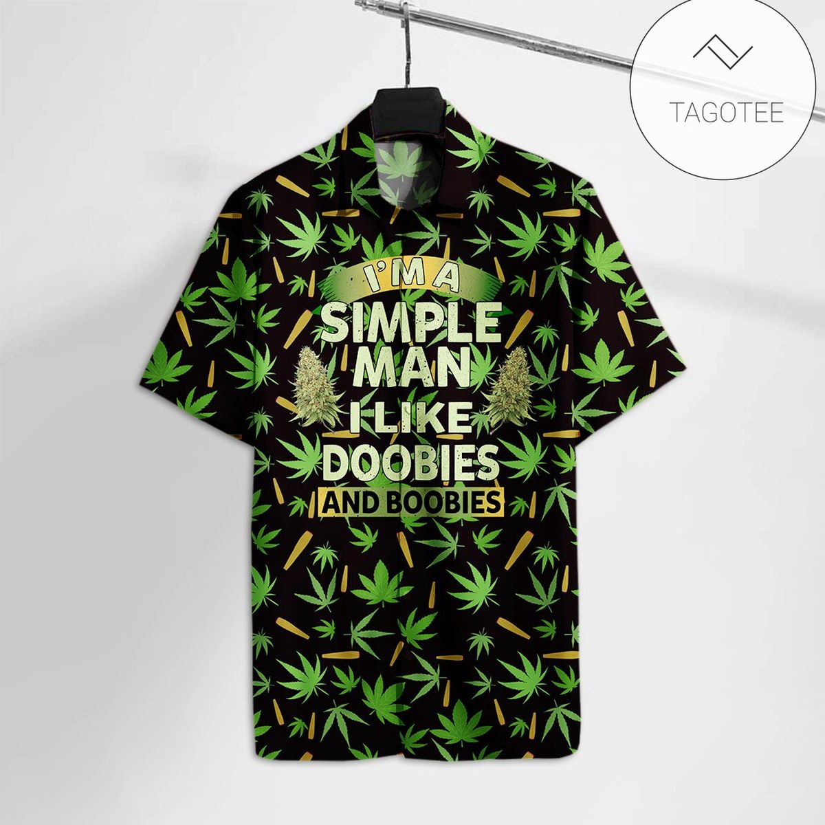 Weed Hologram 3d Hawaiian Shirt For Men With Vibrant Colors And Textures