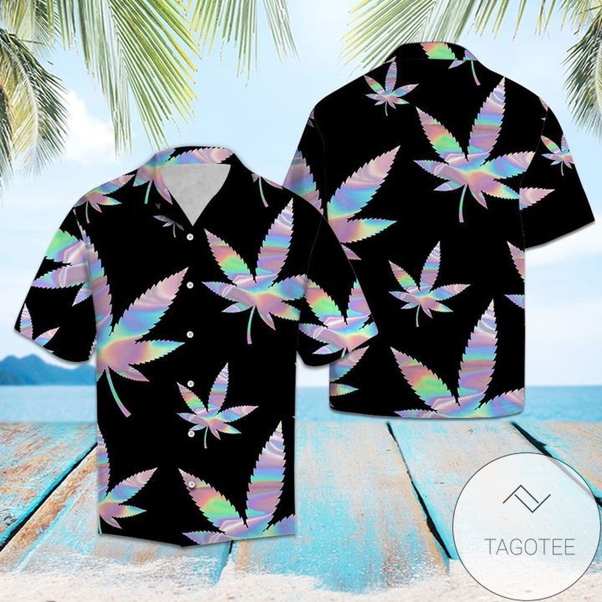 Weed Hologram Tropical 2022 Authentic Hawaiian Aloha Shirts