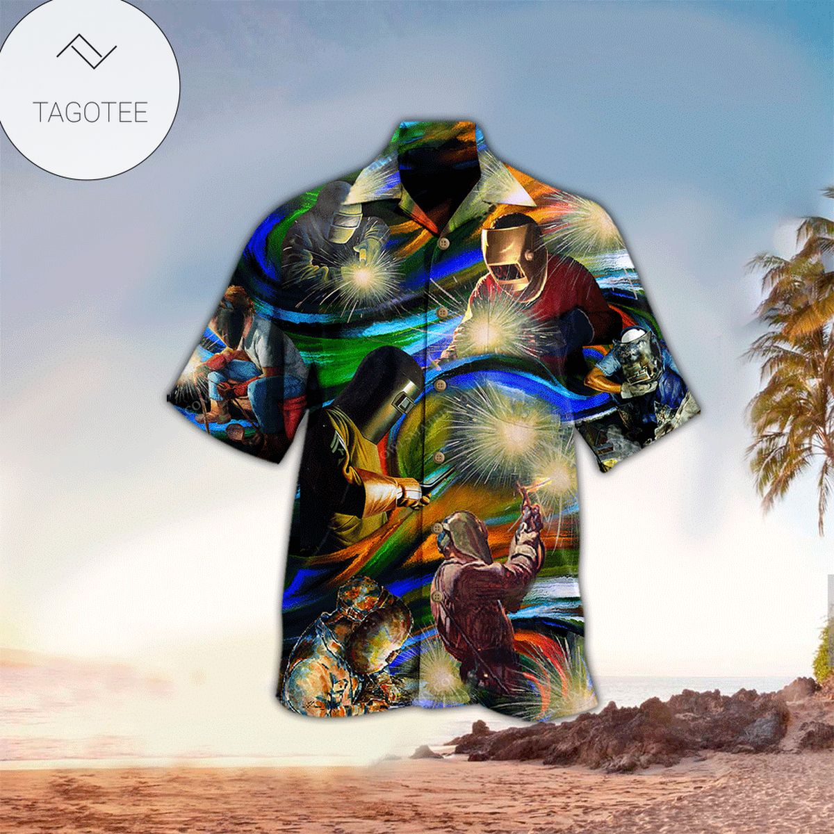 Welder Skull Hawaiian Shirt