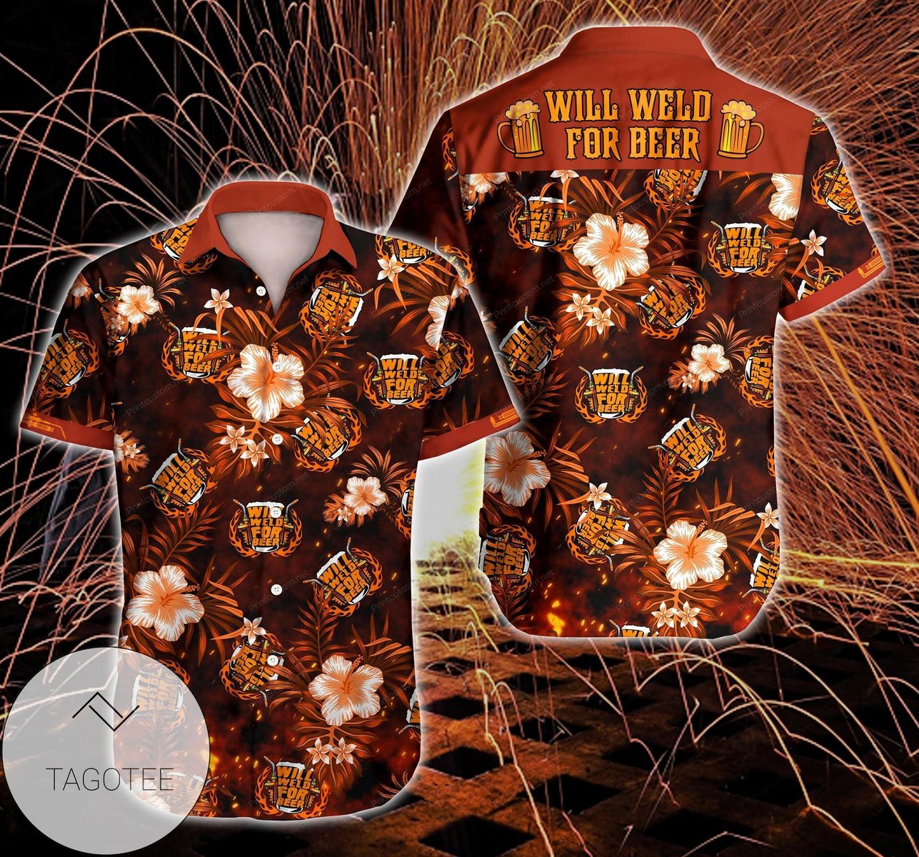 Welder Skull Hawaiian Shirt