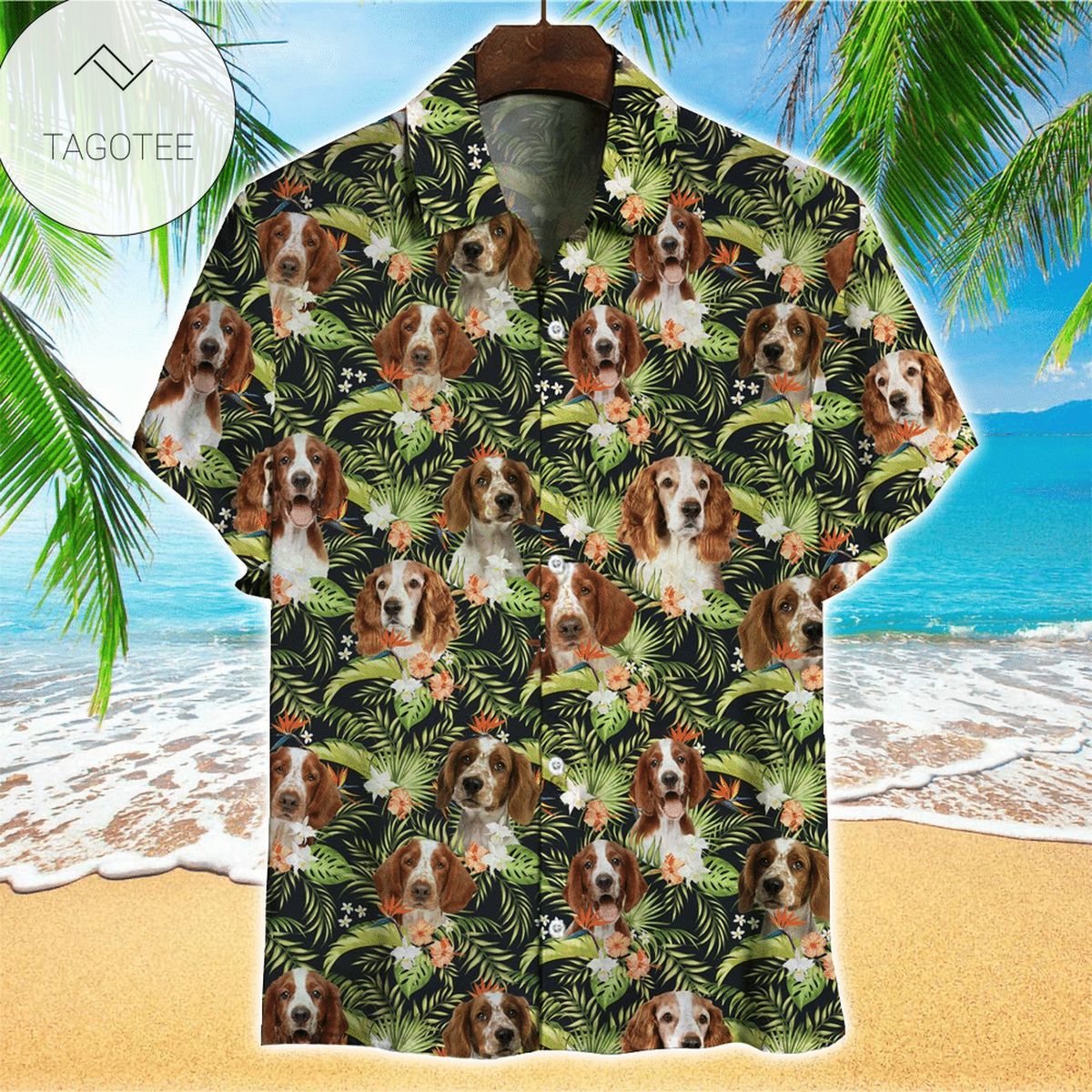 Welsh Black Cattle Cow Tropical Hawaiian Shirt