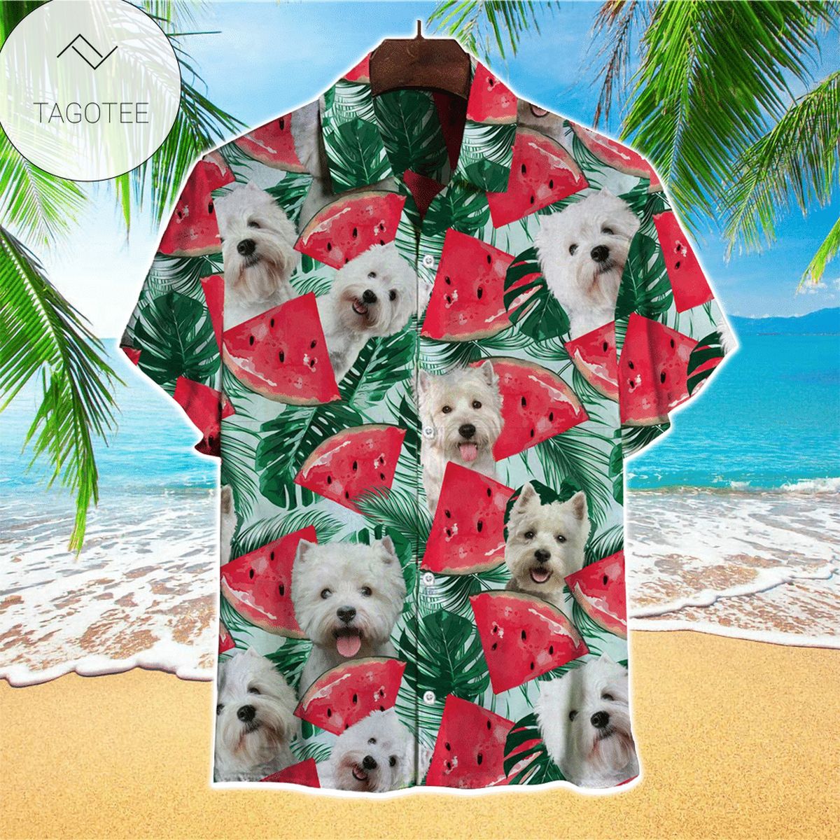 West Highland Hawaiian Shirt Mens Hawaiian Shirt For Dog Lover