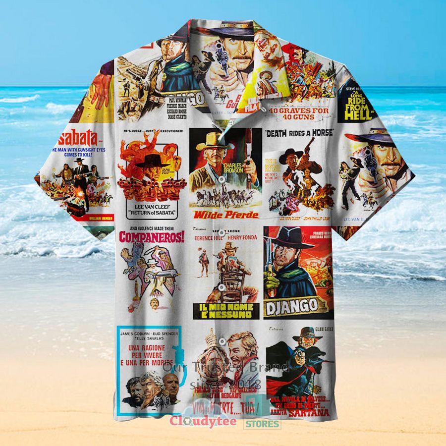 Western Wild West Cowboys & Indians Vintage Action Movie Hawaiian Shirt