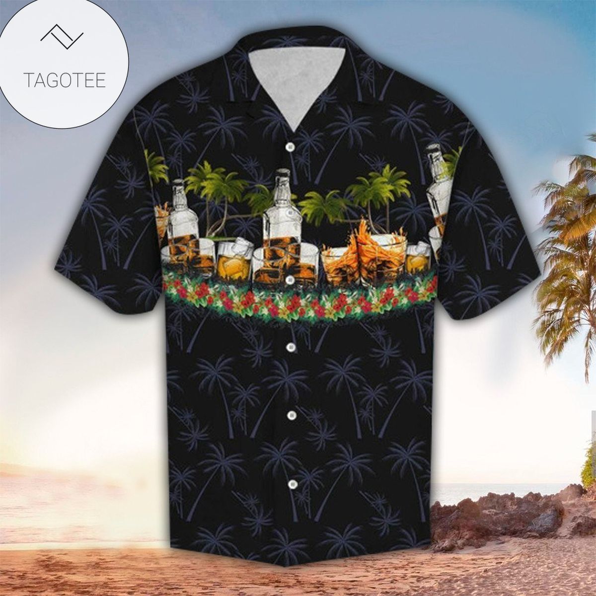 Whiskey Hawaiian Shirt Whiskey Button Up Shirt