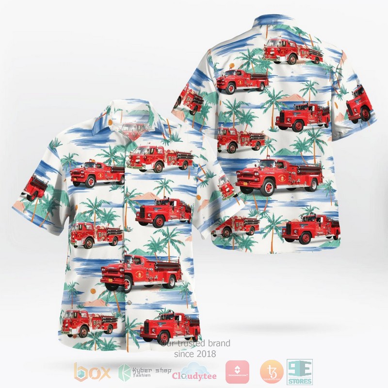 White Plains New York Fairview Fire Department Aloha Shirt