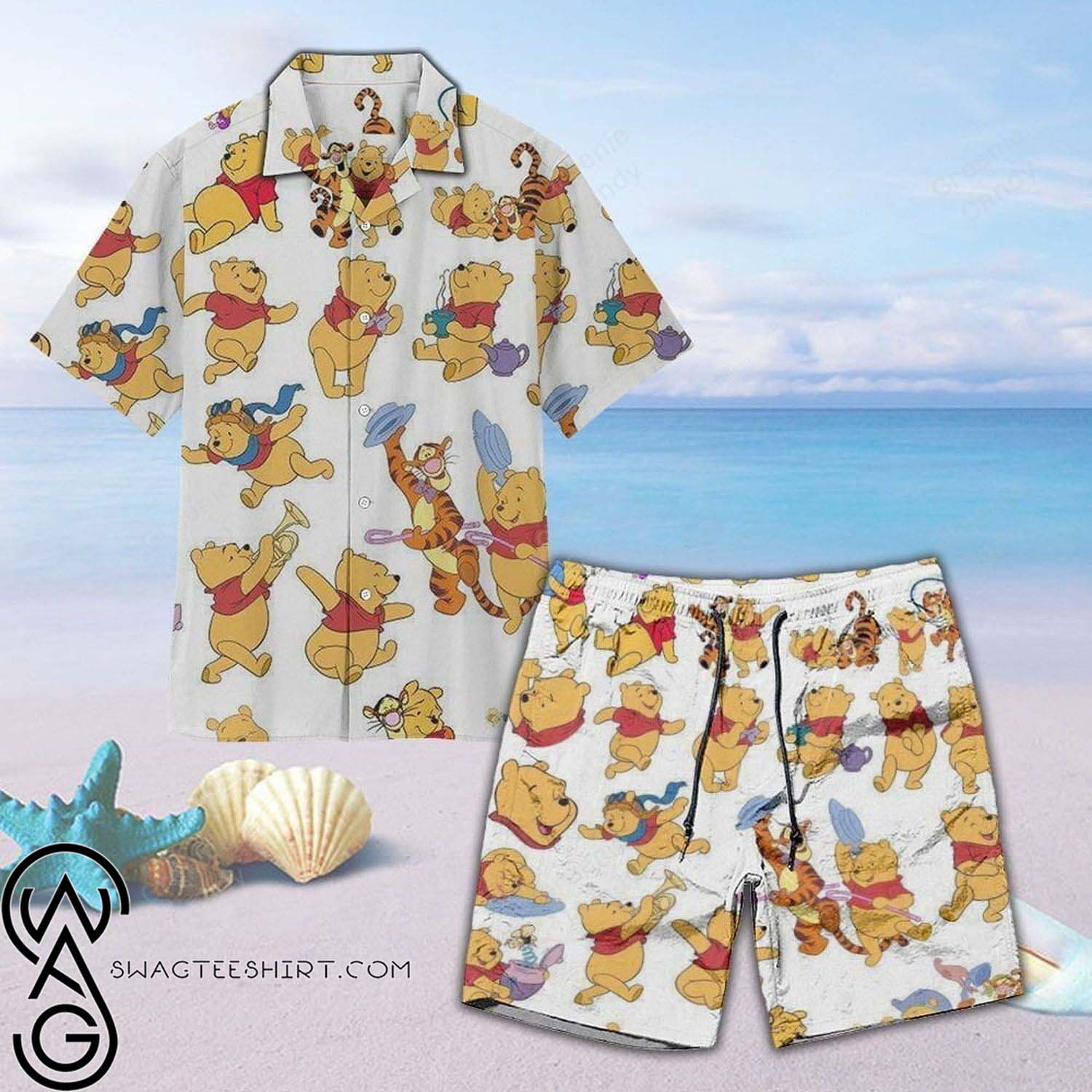 Winnie The Pooh All Over Print Aloha Hawaiian Shirt And Beach Short