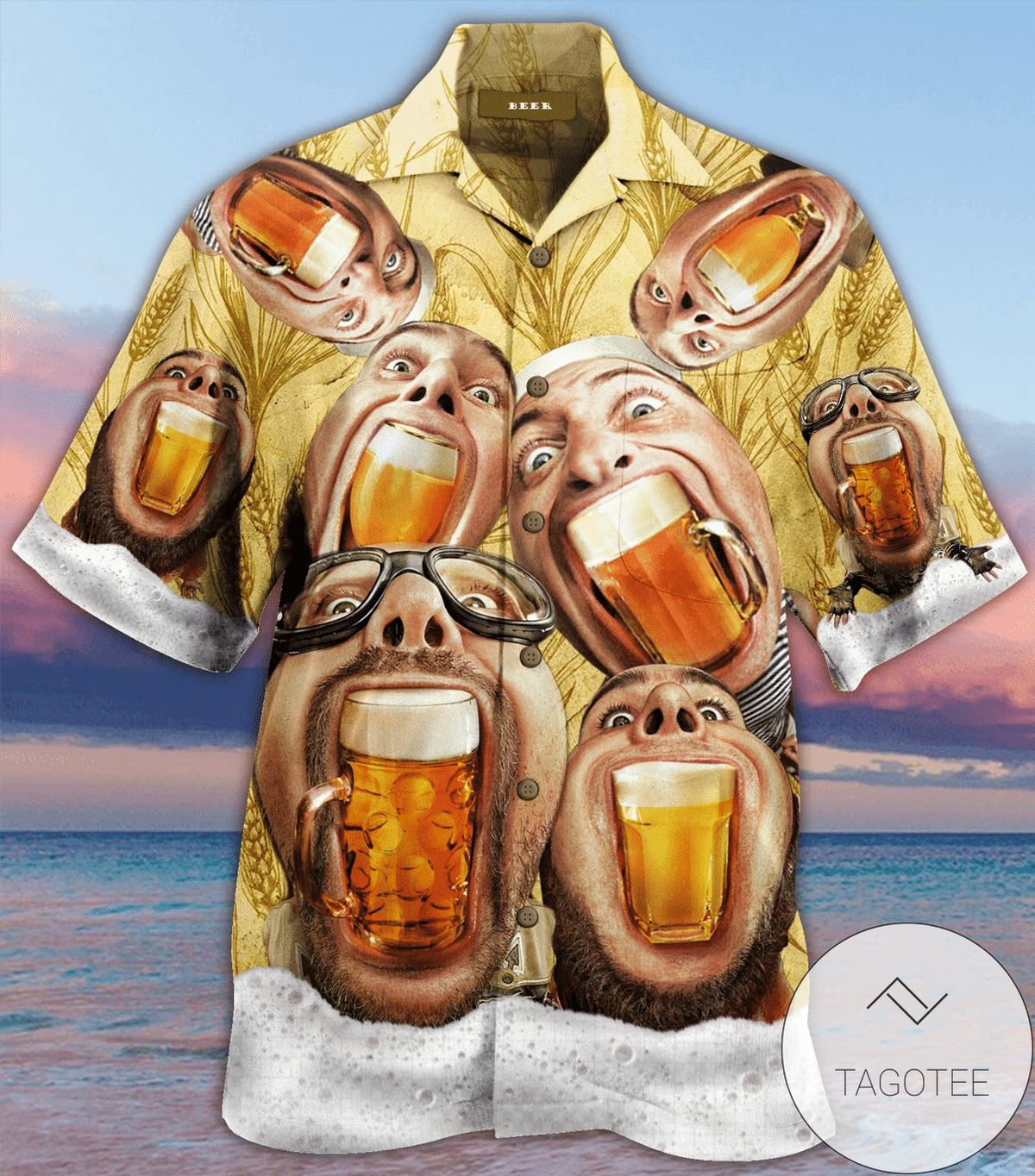 Wish You Were Beer Hawaiian Aloha Shirts