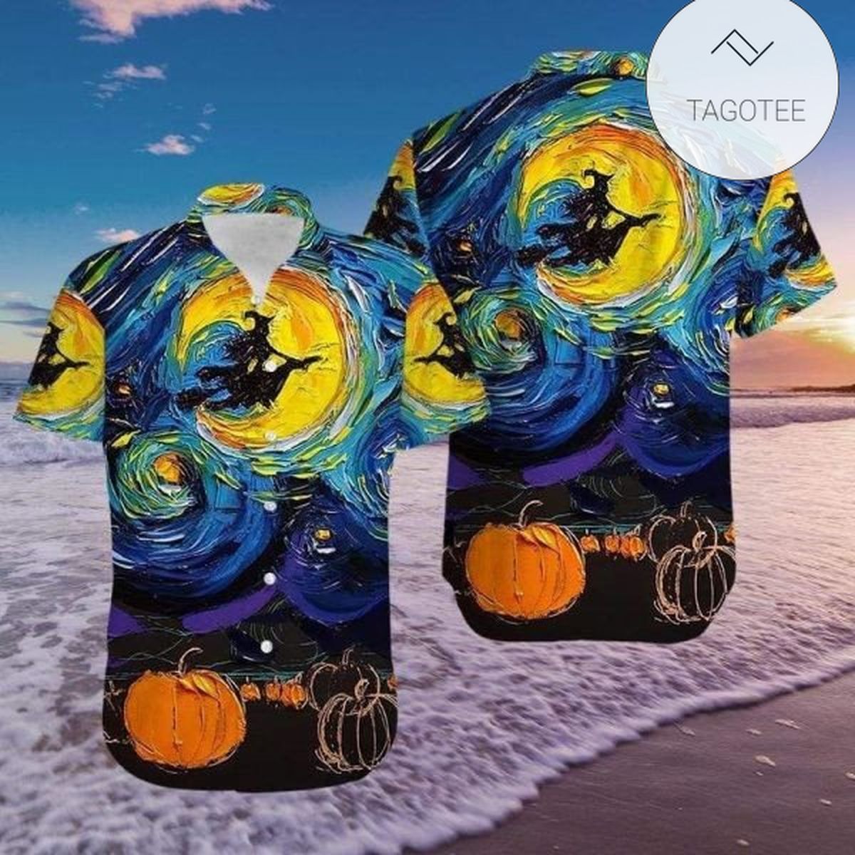 Witches With Hitches Halloween Hawaiian Aloha Shirts