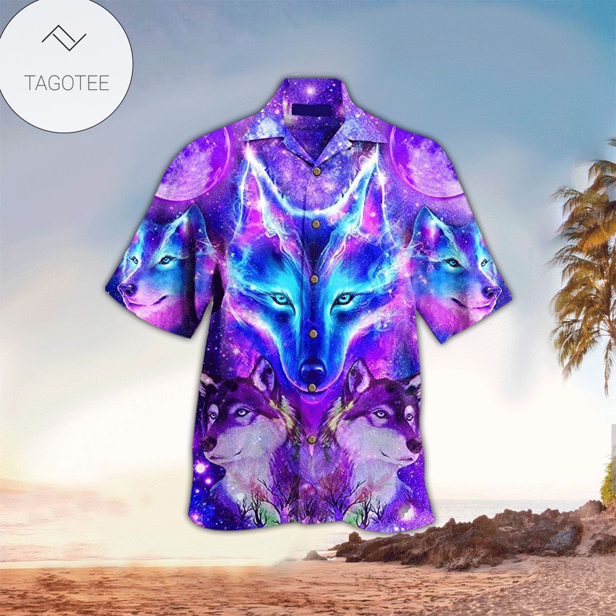 Wolf Summer Vibe Tropical Hawaiian Aloha Shirts