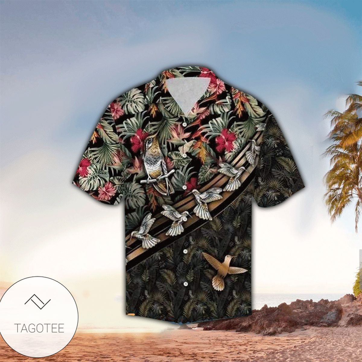 Wonderful Hummingbird Fly Tropical Plant Hawaiian Shirt