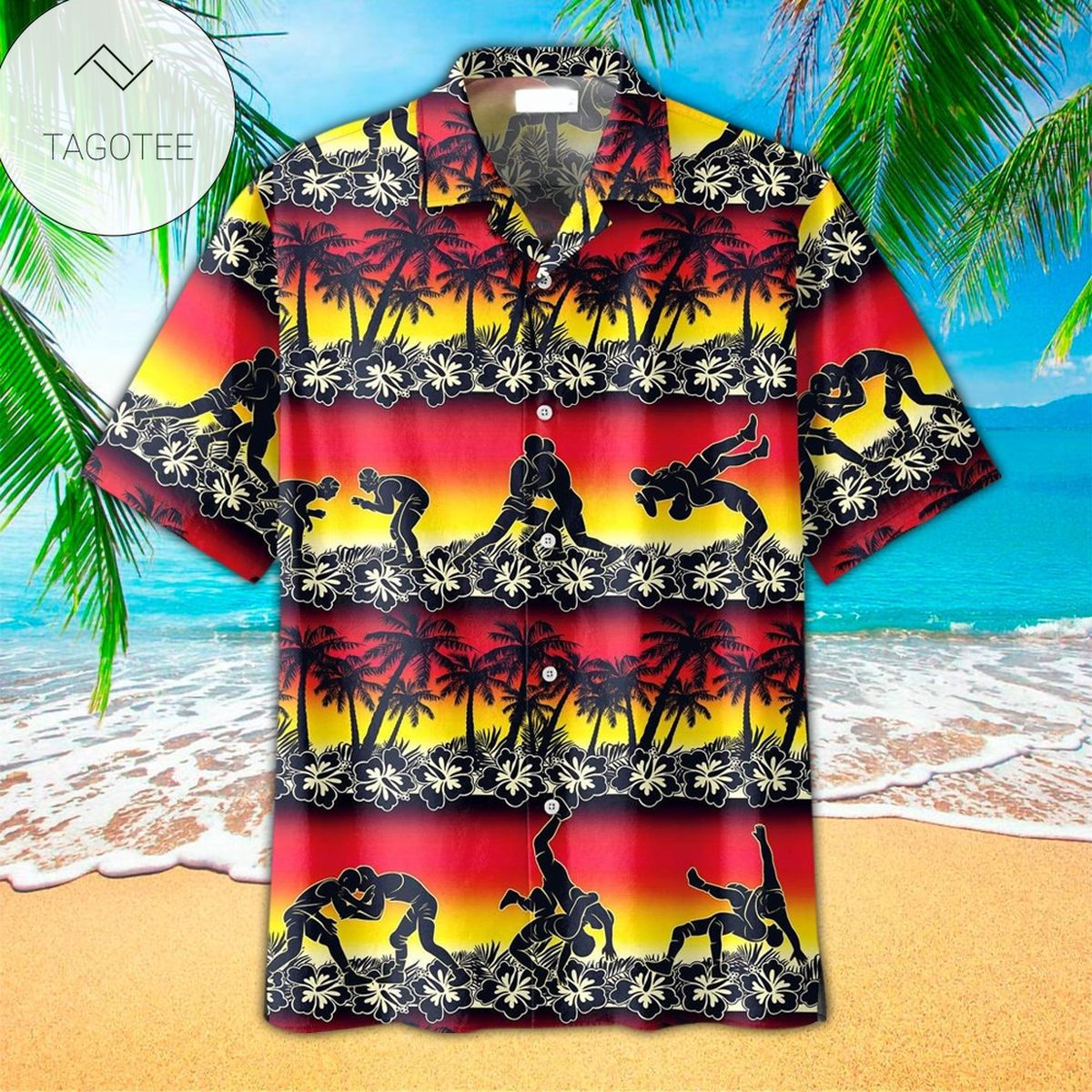 Wrestling Apparel Wrestling Hawaiian Button Up Shirt