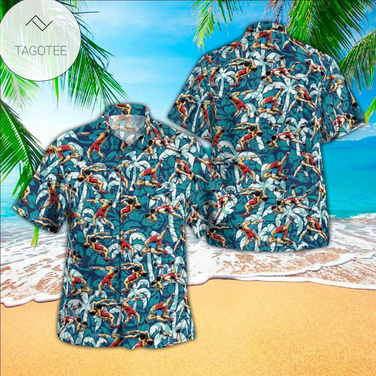 Wrestling Hawaiian Shirt Wrestling Button Up Shirt