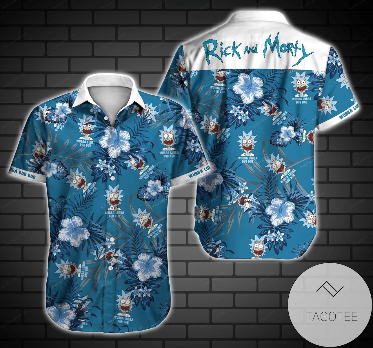 Wubba Lubba Dub Dub Authentic Hawaiian Shirt 2022 Summer Button Up Shirt For Men Beach Wear Short Sleeve Authentic Hawaiian Shirt 2022