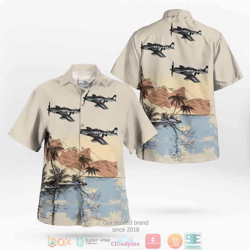 WWII Supermarine Spitfire LF Mk XIIs Of 41 Squadron Military Plane Aircraft Palm Tree Beach Hawaiian Shirt