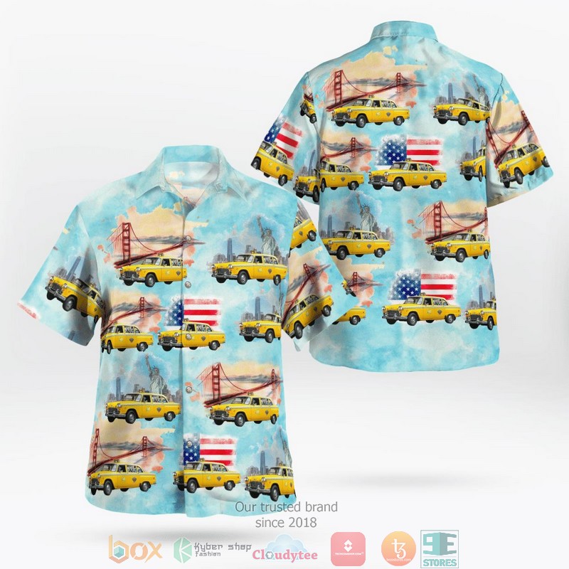 Yellow Checker Taxi Cab Vintage Aloha Shirt