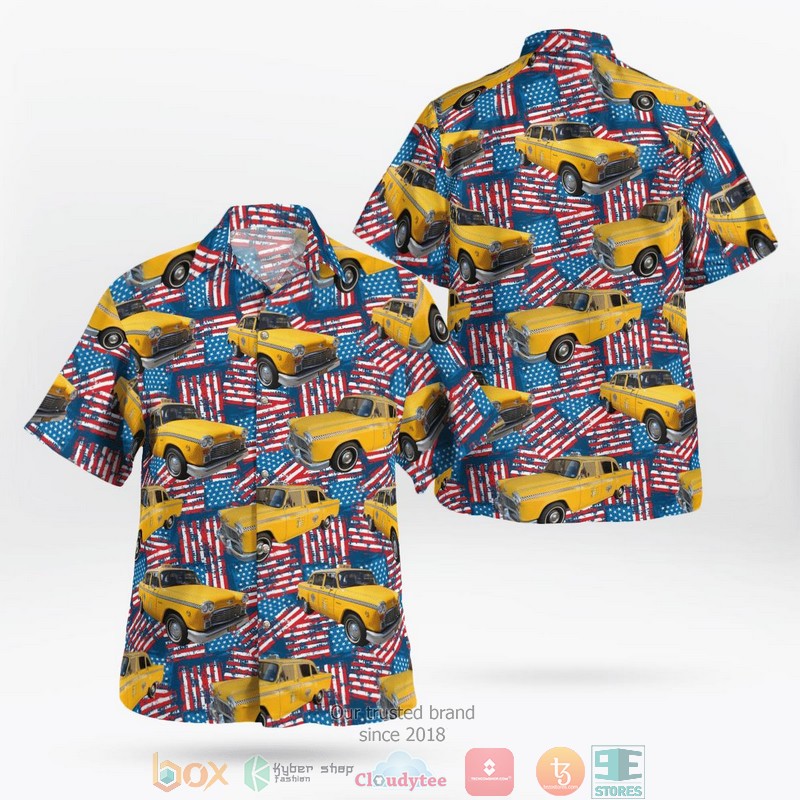 Yellow Checker Taxi Cab Aloha Shirt