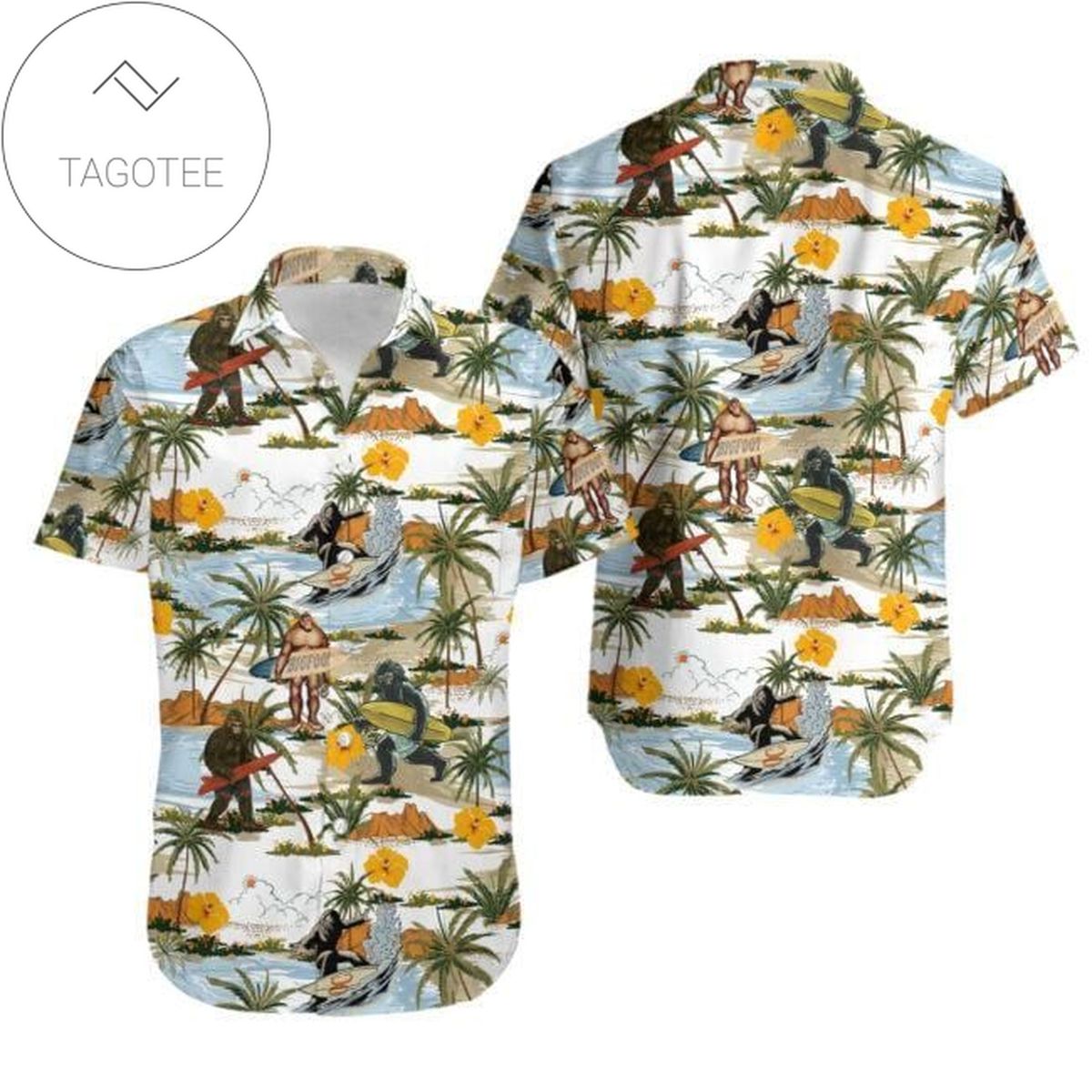 Yellow Parrots Hibiscus Tropical Hawaiian Shirts