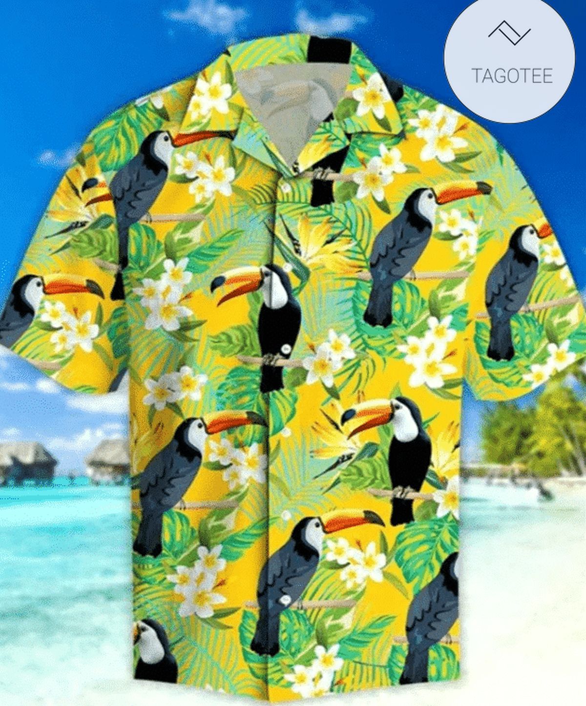 Yellow Skull Gun Hawaiian Shirts