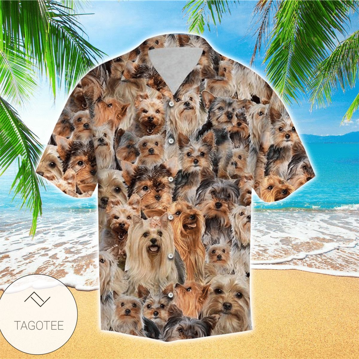 Yorkshire Terrier Boho Feather High Quality Colorful Hawaiian Shirt