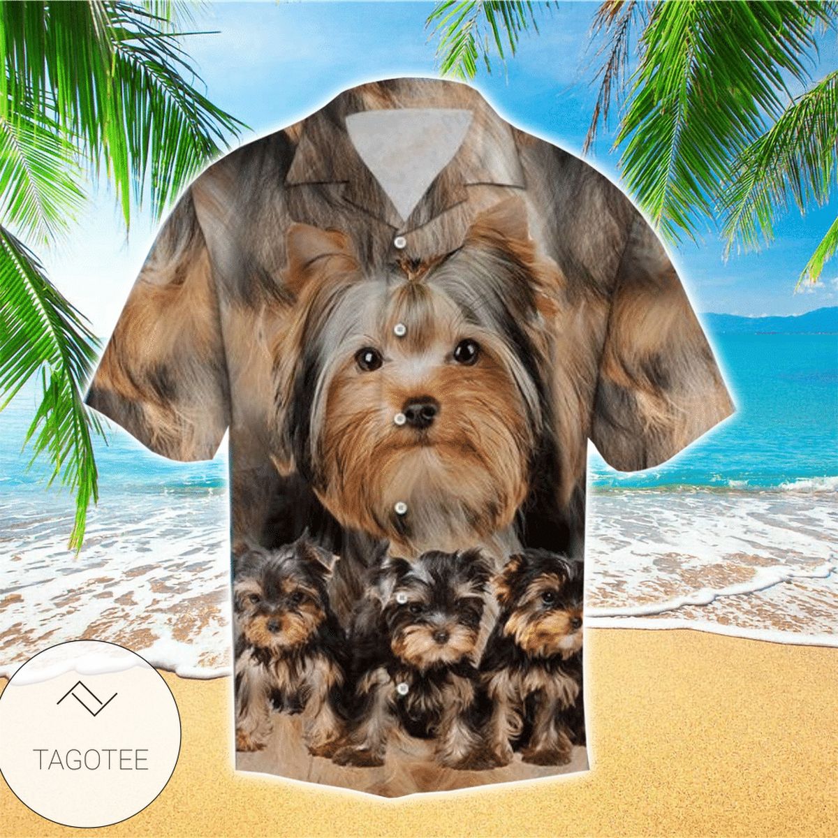 Yorkshire Terrier Boho Feather High Quality Colorful Hawaiian Shirt