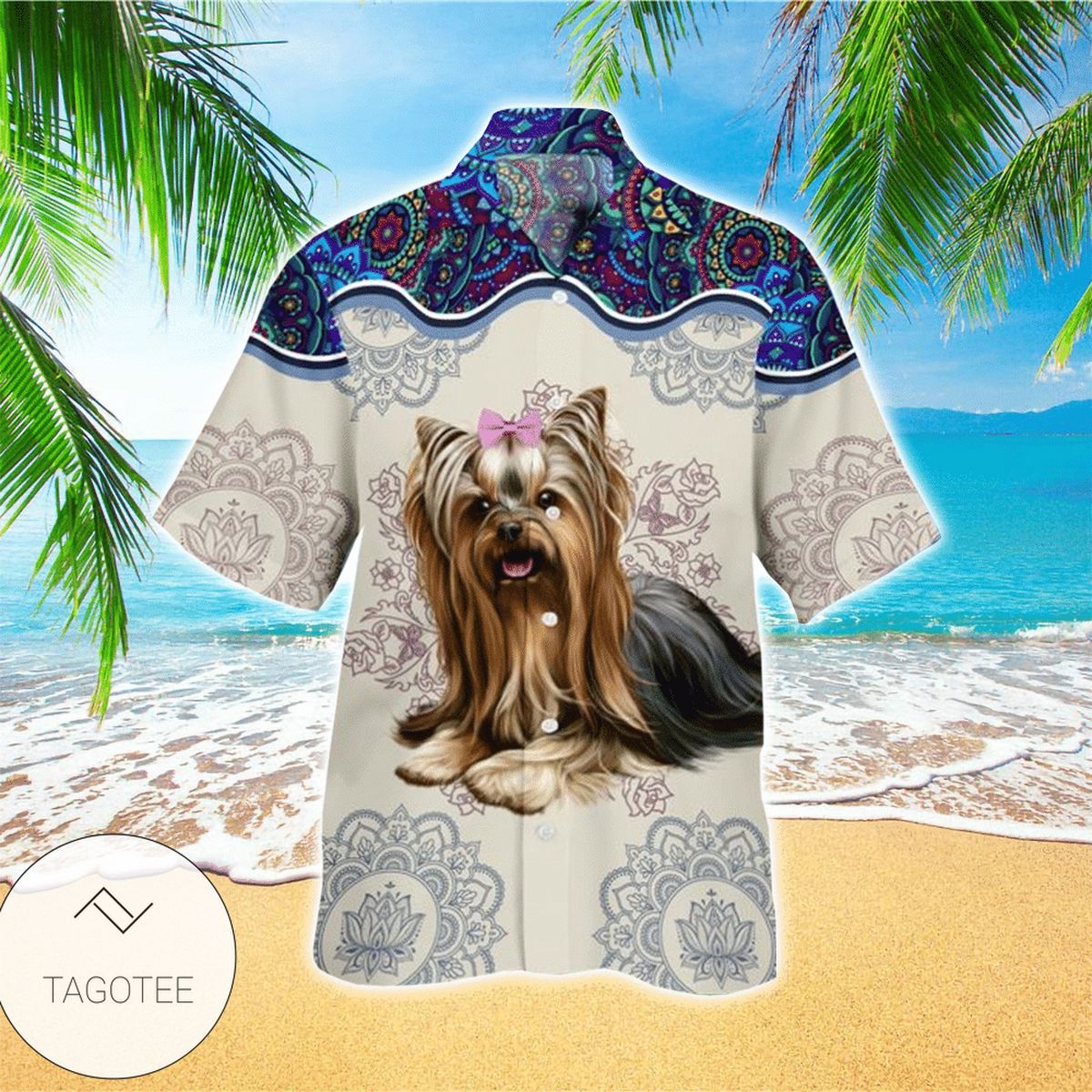 Yorkshire Terrier Tropical Colorful Unique Hawaiian Shirt