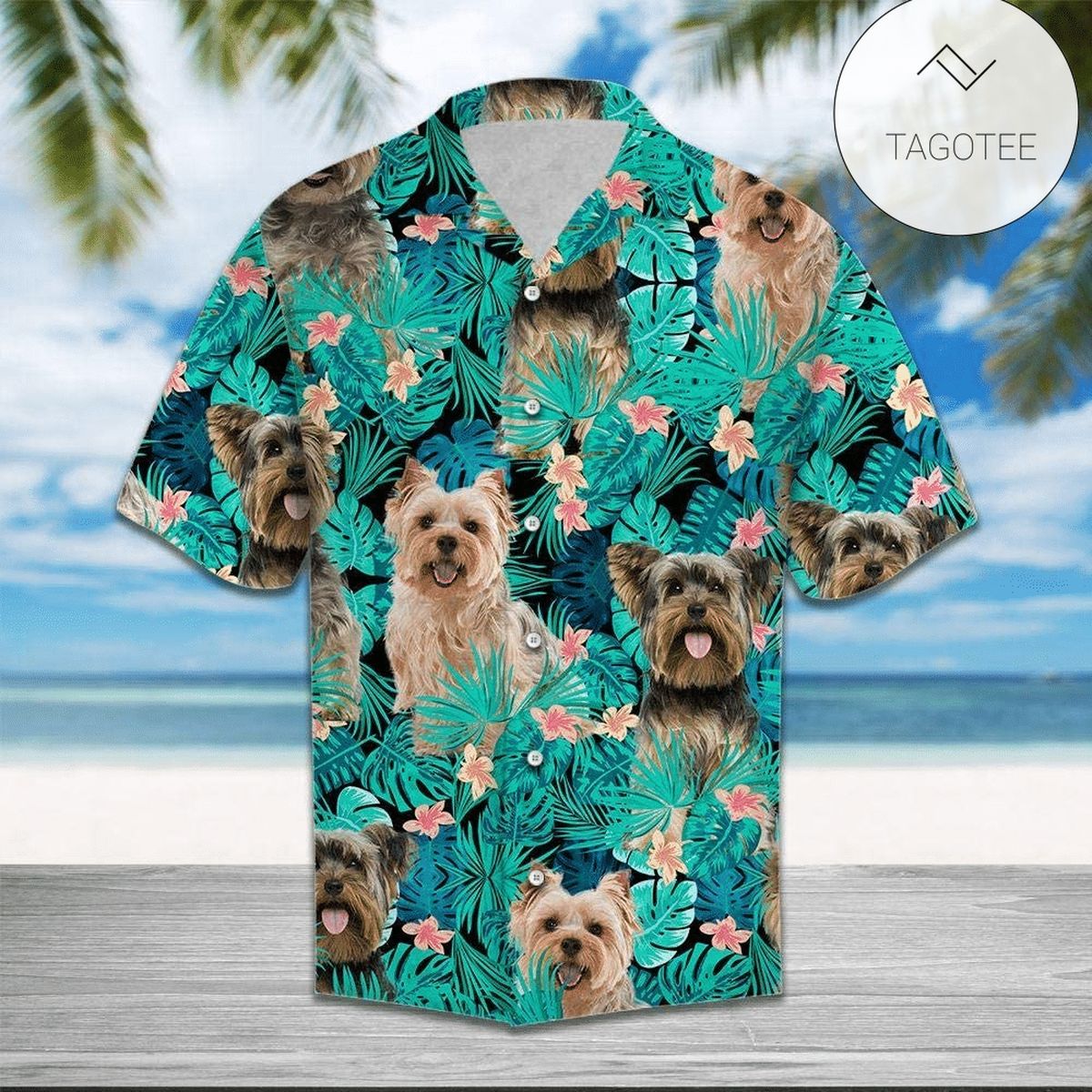 Yorkshire Terrier Tropical Colorful Unique Hawaiian Shirt