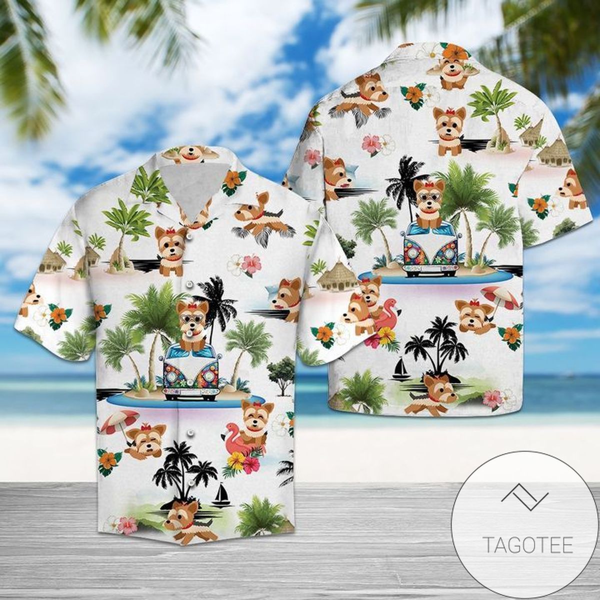 Yorkshire Terrier Vacation Amazing Colorful Hawaiian Shirt