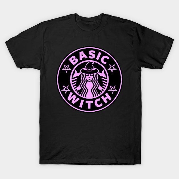 basic witch pink halloween goth coffee pentagram t shirt 3809 7a6hp