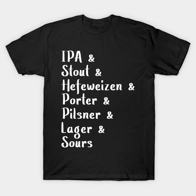 beer types t shirt 9615