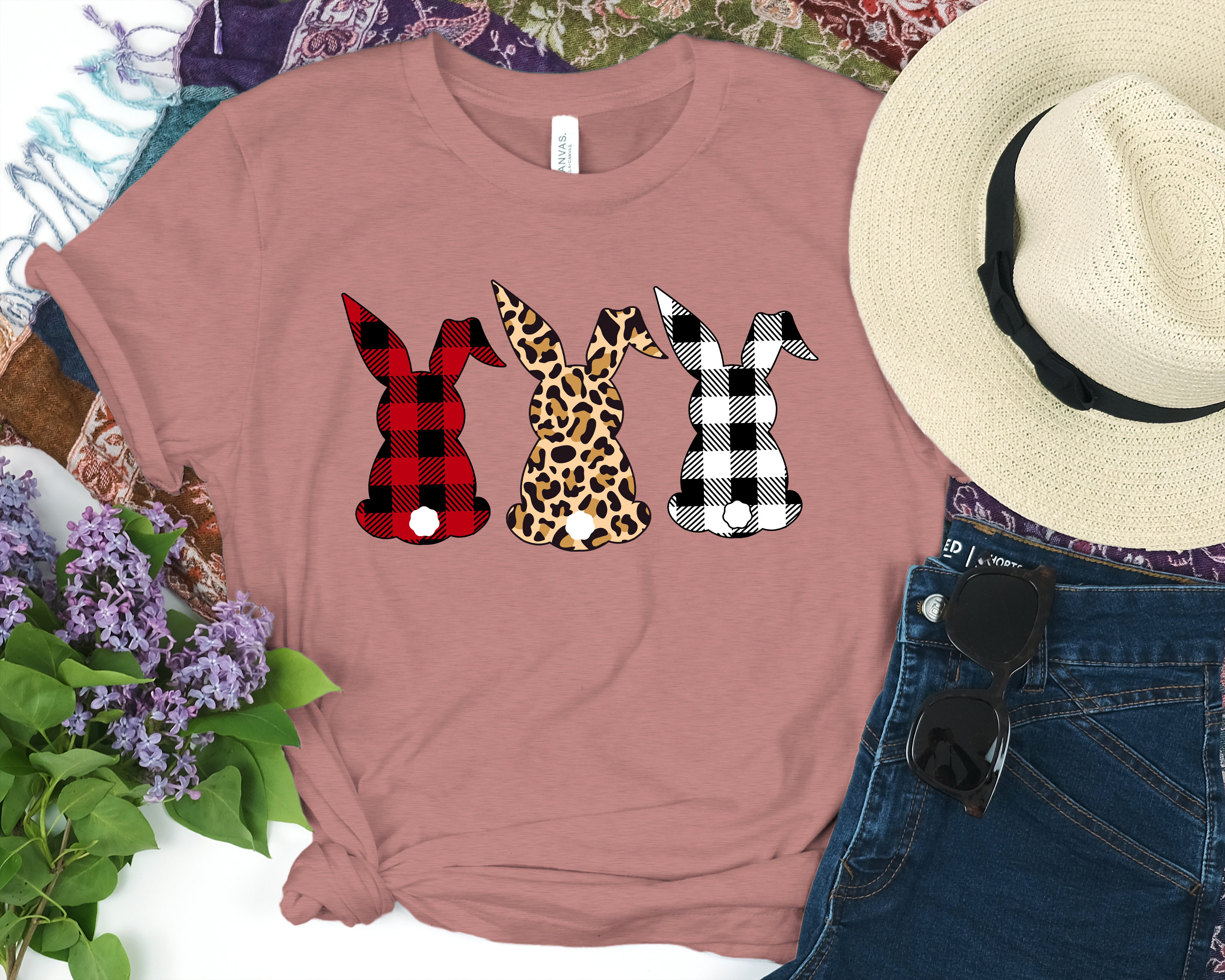 buffalo plaid cheetah easter bunny shirteaster shirt for womanrabbit tee 8861 jvscy