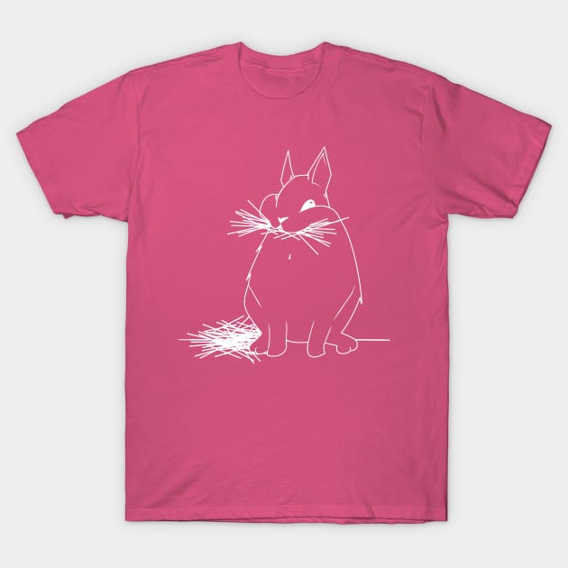 chonky white bunny eating hay on hot pink t shirt 5551 gosfo