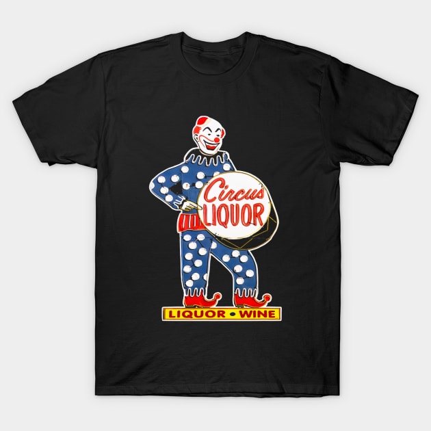 clown liquor vintage retro circus t shirt 5698 qbwk3