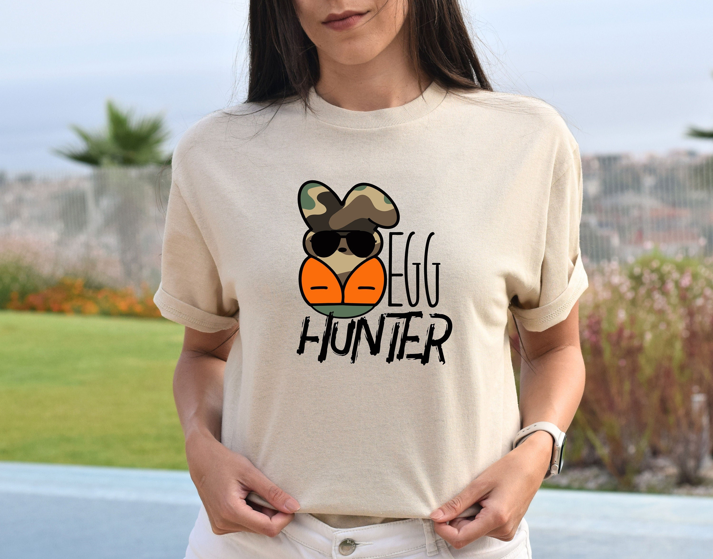 egg hunter easter bunny shirt women easter day shirt kids easter outfit 8829