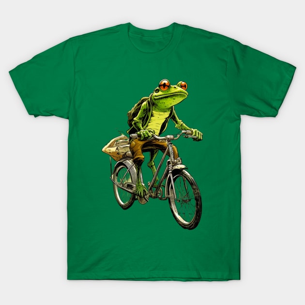 frog on bike funny frog animal on bike t shirt 7102 pap0h